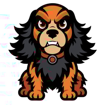 English Cocker Spaniel dog angry kawaii vector