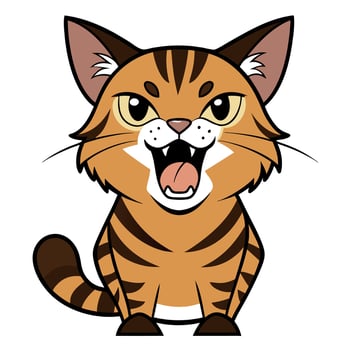 European Wildcat cat speaks kawaii vector