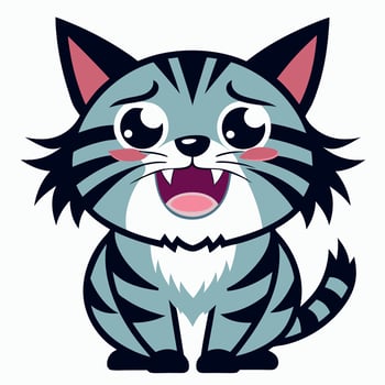 European Wildcat cat cries kawaii vector