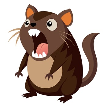 Field Vole rodent screams kawaii vector