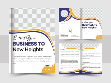 Bi Fold Corporate business brochure design template. Corporate Business Bi Fold Brochure Design Template. Business Try Fold Brochure Design, corporate abstract design in 6 page vector