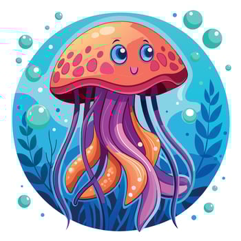 Freshwater Jellyfish stay kawaii vector