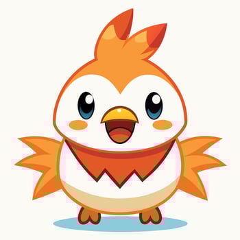 Frizzle Chicken looks kawaii vector