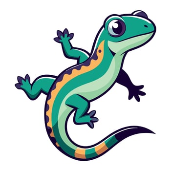 Galapagos Gecko lizard jumps kawaii vector
