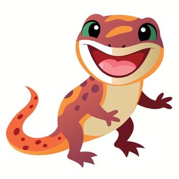 Galapagos Gecko lizard laughs kawaii vector