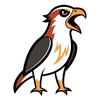 Galapagos Hawk bird screams kawaii vector