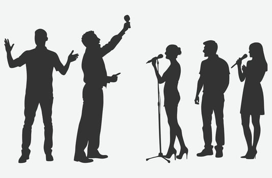 Ultimate People With A Microphone Illustration Elevate Your Designs with High, Quality Graphics vector