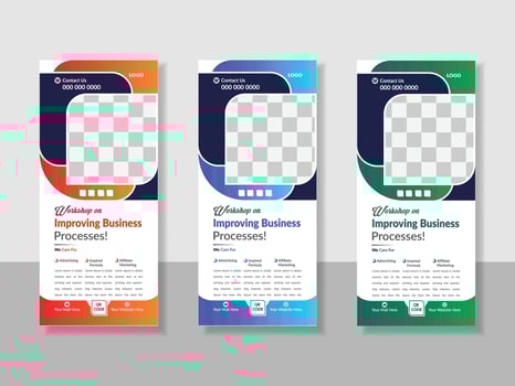 Corporate Professional Business DL Flyer Rack Card Template Design Layout for Office Event Company Multipurpose Use vector