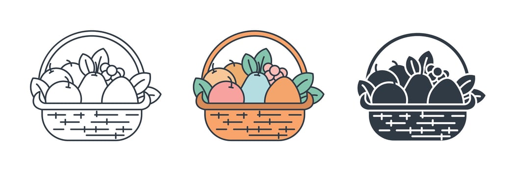 Fruit Basket icon symbol illustration isolated on white background vector