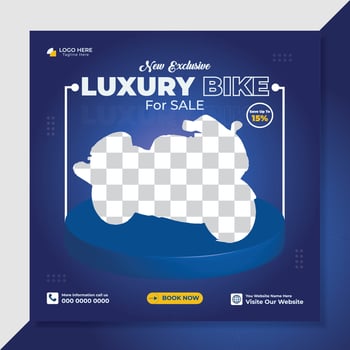 Luxury Bike Social Media Post design Template. Product Social Media Post design for Ads . vector