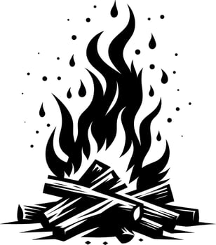 Flames symbols flat style silhouette, fire silhouette vector