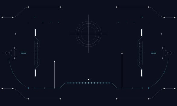 A futuristic futuristic robot with a gun and a target vector