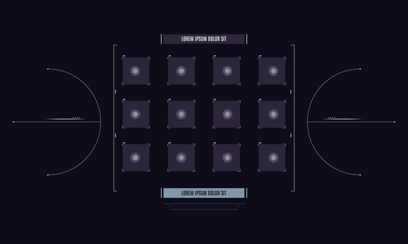 Spacecraft Systems Status Display Sci fi HUD Interface templet design vector