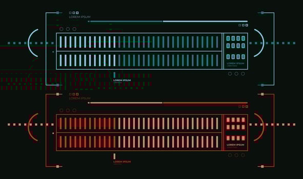 Deep Space Communication Interface Sci fi HUD Interface templet design vector