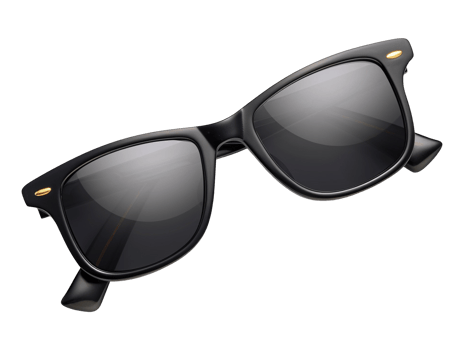 summer black sunglasses on transparent background png