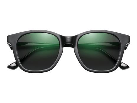 sunglasses with green reflection on transparent background png