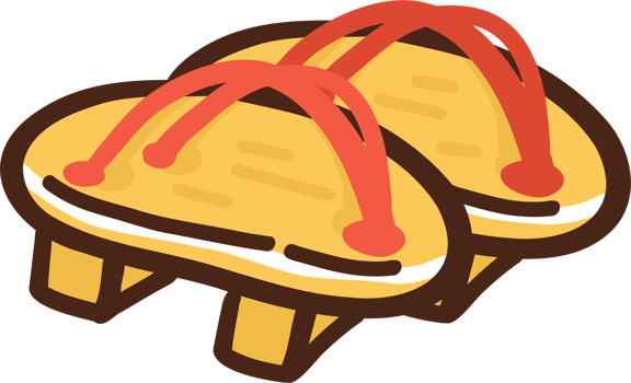 Geta Wooden Japanese Sandals png