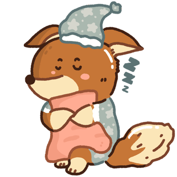 cute cartoon of a fox sleeping png