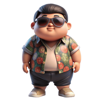 aigenerated an animated character with sunglasses and a shirt png