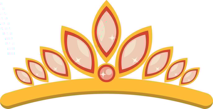 Gold Crown with Cartoon Design. vector