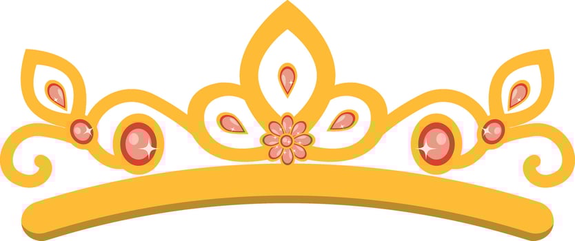 Gold Crown in Cartoon Design. vector