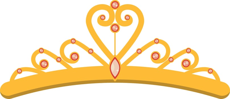 Gold Crown with Cartoon Shape. vector