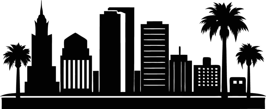 city skyline silhouette illustration black and white vector