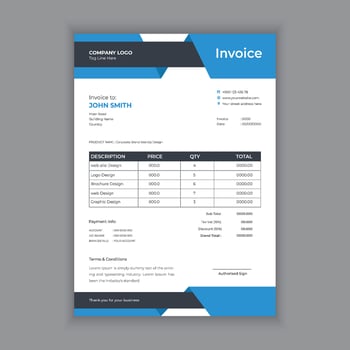 Minimal Corporate Business Invoice design template illustration bill form price invoice. vector