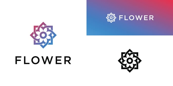 Flower logo design with a creative concept. Premium vector