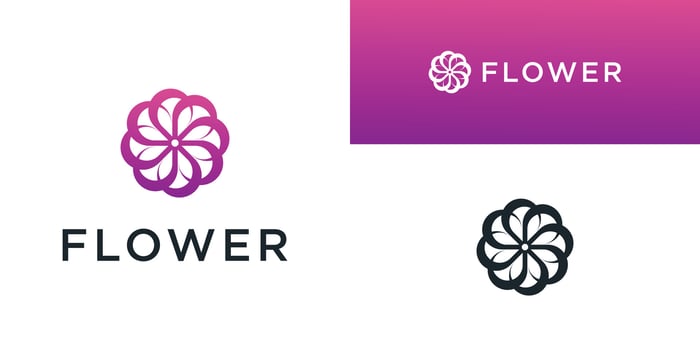 Flower logo design with a creative concept. Premium vector