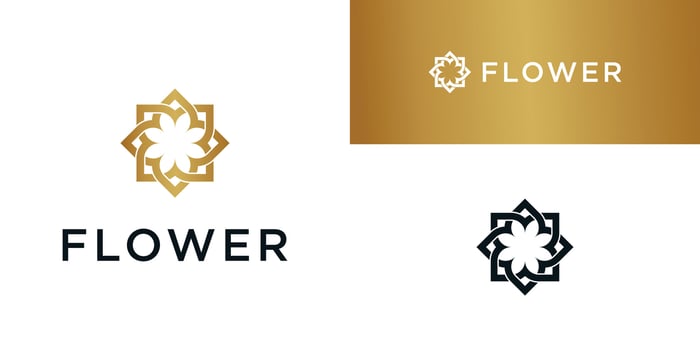 Flower logo design with a creative concept. Premium vector