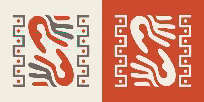 Abstract hand illustration with aesthetic pattern decoration. vector