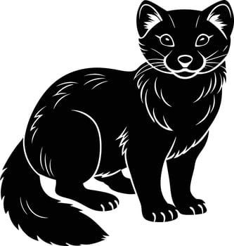 a black and white illustration of a sable vector