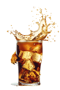 beer glass with a beer splash isolated against a transparent background png