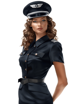 Beautiful stewardess isolated against a transparent background png