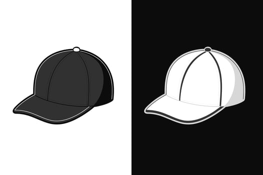 Black and white Color Cap Hat Mockup vector