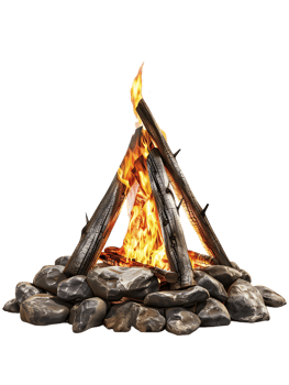 bonfire isolated against a transparent background png
