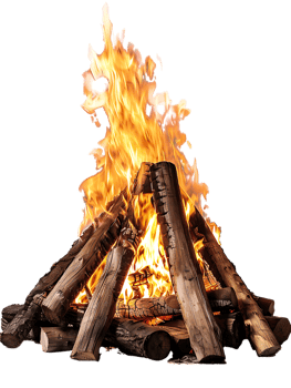 bonfire isolated against a transparent background png