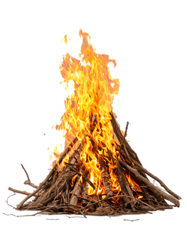 bonfire isolated against a transparent background png