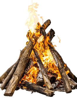 bonfire isolated against a transparent background png