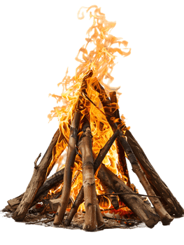 bonfire isolated against a transparent background png