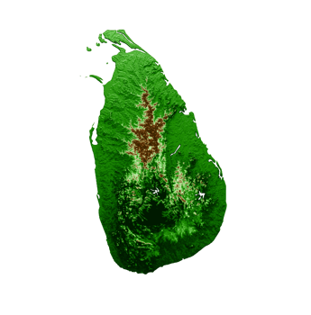 Sri Lanka Topographic Map 3d realistic map Color 3d illustration png