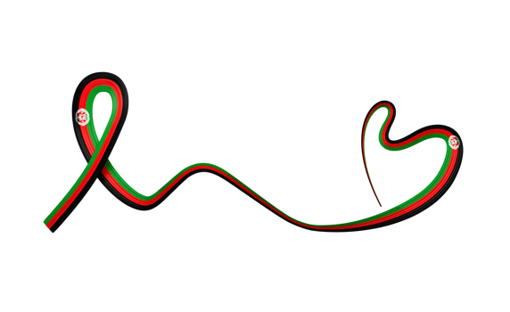 3d Flag Of Afghanistan Heart Shape Shiny Wavy Awareness Ribbon Flag 3d Illustration png