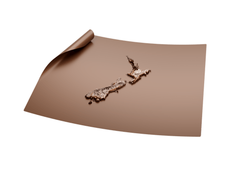 Map Of New Zealand Old Style Brown On Unrolled Map Paper Sheet 3d Illustration png