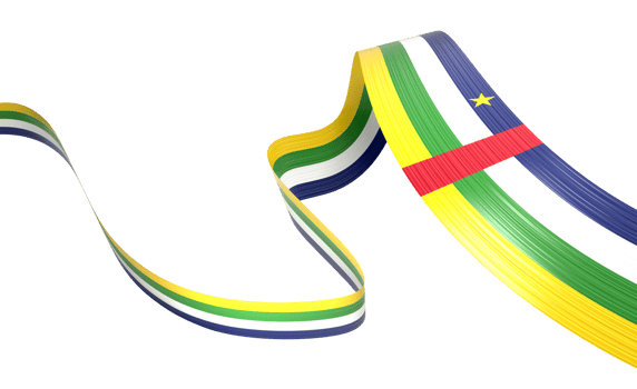 3d Flag Of Central African Republic 3d Shiny Waving Ribbon Flag 3d Illustration png