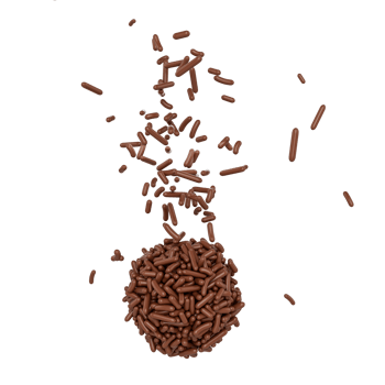 Chocolate Sprinkles Or Meises Falling From Top On Brigadeiro Brazilian Dessert Ball 3D Illustration png
