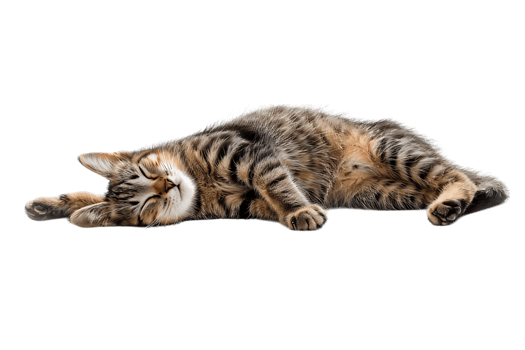 Cat relaxing isolated against a transparent background png