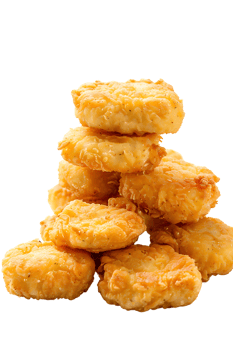 Chicken nuggets stack, isolated against a transparent background png