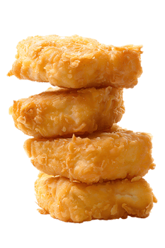 Chicken nuggets stack, isolated against a transparent background png