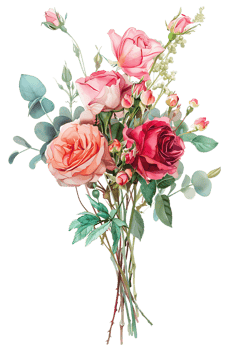 Bouquet flowers isolated png